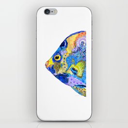 Beachy Colorful Tropical Angel Fish Art iPhone Skin