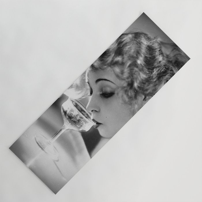 Jazz Age Blond Sipping Champagne black and white photograph / photography Yoga Mat