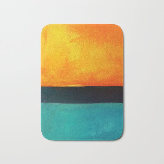 Mark Rothko Interpretation Orange Blue Bath Mat