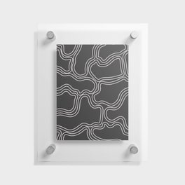 Monochromatic Minimal Organic Shape Monochrome Line Art Floating Acrylic Print