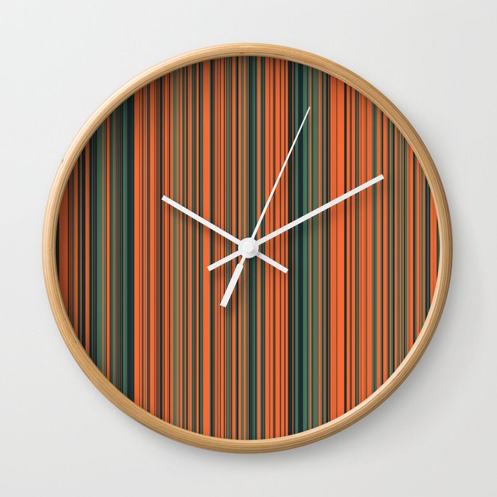 Orange Candy Lines Wall Clock