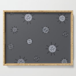 Atomic Age Starburst Planets Slate Gray Serving Tray