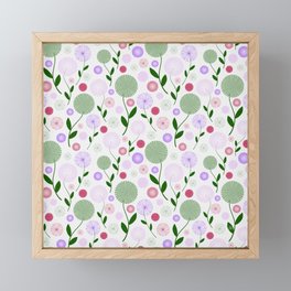 Abstract Florals - Green, Purple & Pink Framed Mini Art Print