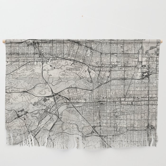 USA, Pomona City Map Wall Hanging