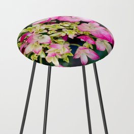 Pink Flowers Counter Stool