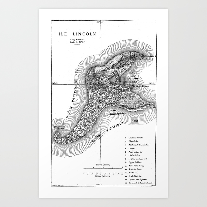 Jules Verne Mysterious Island Map