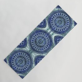 Vintage Blue Wash Mandala Yoga Mat