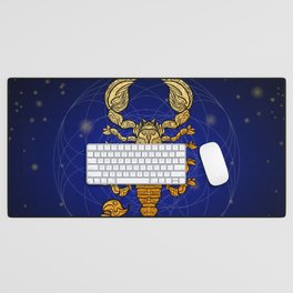 Zodiac golden sign — Scorpio Desk Mat