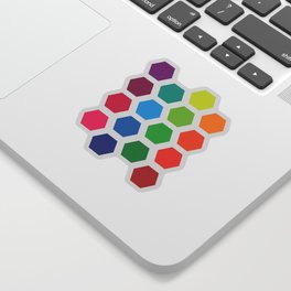 Rainbow Hexies Pattern Design Sticker