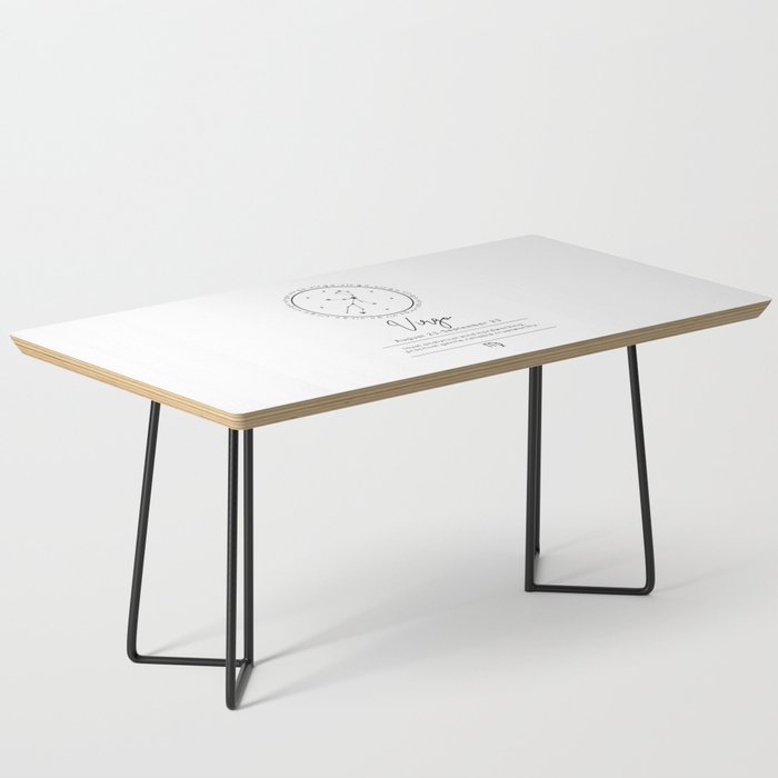 Virgo Zodiac | Black & White Coffee Table