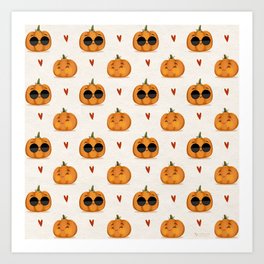Pumpkins in Love Art Print