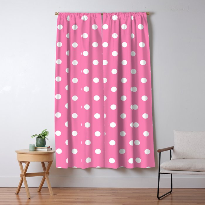 Pink White Polka Dots Blackout Curtain By Christyne Society6
