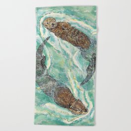 Two Otters Beach Towel