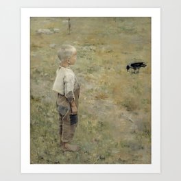 Boy with a Crow - Akseli Gallen Kallela Art Print