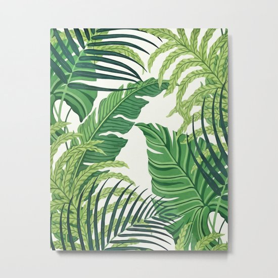 Green tropical leaves II Metal Print