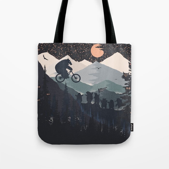 MTB Bear Biker Tote Bag