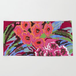 Vintage Flower pattern Beach Towel