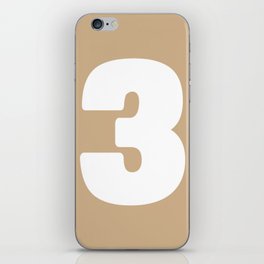 3 (White & Tan Number) iPhone Skin