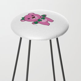 Bear With Shamrocks Cute Animals For Luck Counter Stool