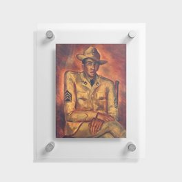 African American Soldier Harlem Renaissance masterpiece portrait painting by Malvin Gray Johnson for home and wall decor Floating Acrylic Print