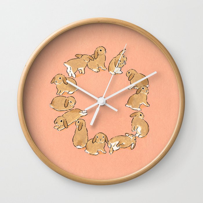 12 lop rabbits Wall Clock