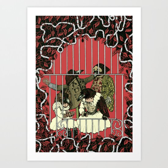 Crow Serie :: At The Balcony (after Goya) Art Print