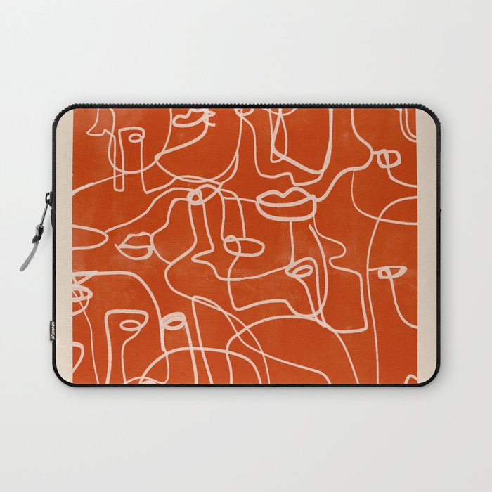 abstract line art faces 2 Laptop Sleeve
