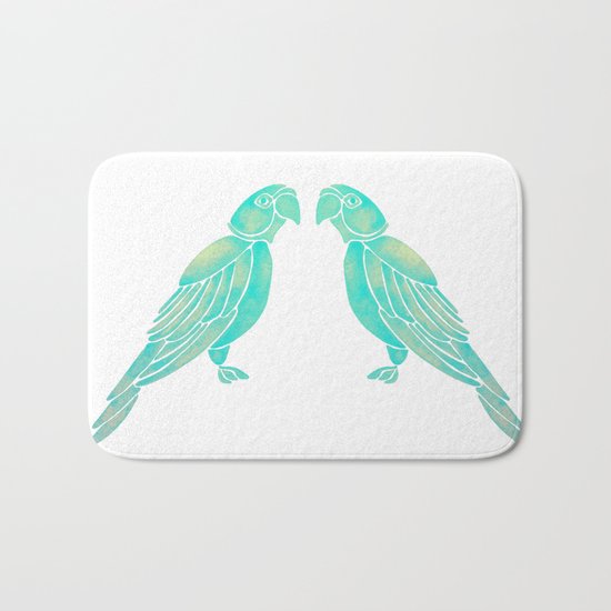 Perched Parrot – Mint Palette Bath Mat