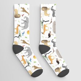Safari Savanna Multiple Animals Socks
