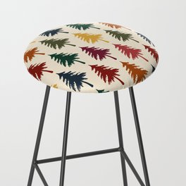 Colorful retro pine forest 7 Bar Stool