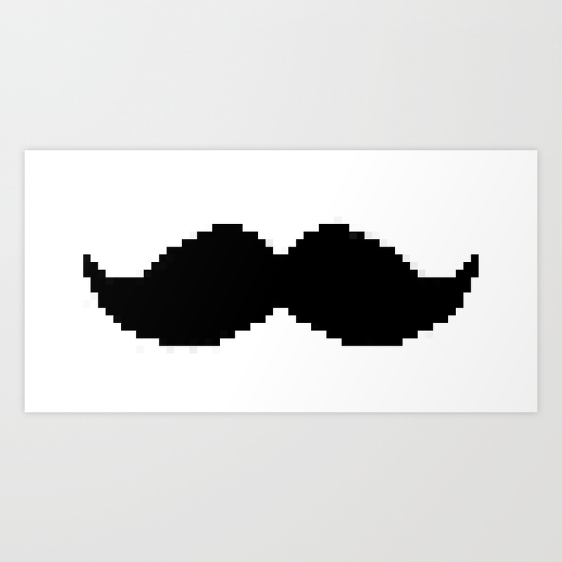 Pixel Mustache Art Print By Postitart Society6
