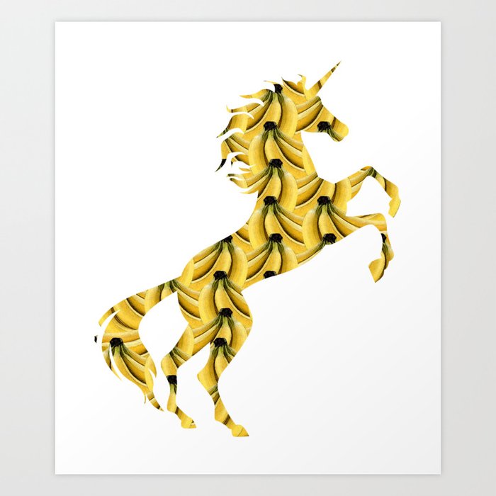 Bananas Unicorn Magical Unicorn Graphic Novelty Art Print By Teepsy Society6