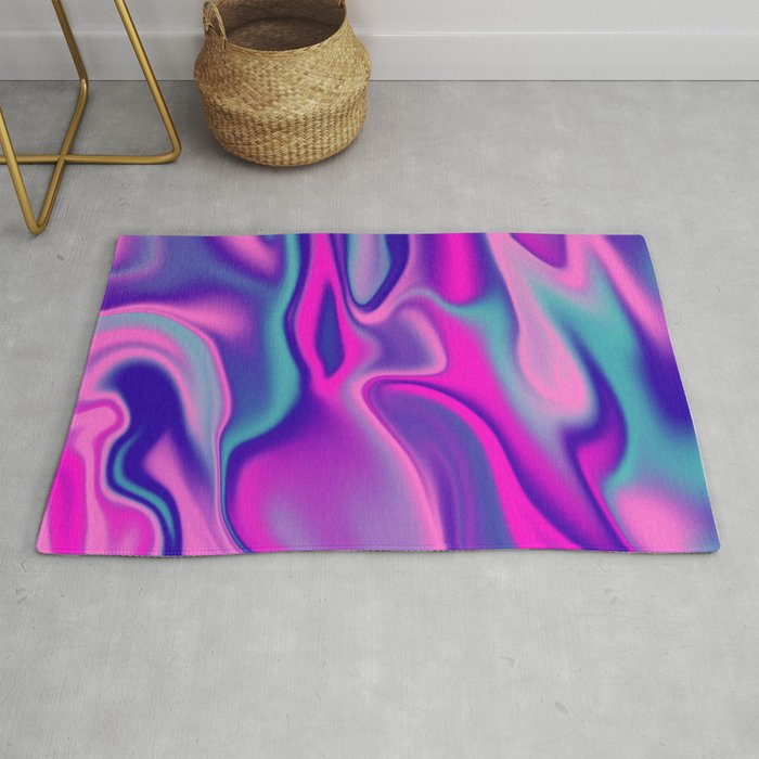 Bold Vibrant Colorful Abstract Paint, Pink And Purple Rug