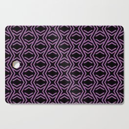 Black and Purple Zig Zag Stripe Star Pattern Pairs DE 2022 Popular Color Royal Pretender DE5999 Cutting Board