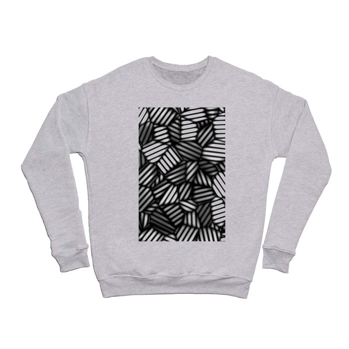 Grayscale Leaves Pattern Crewneck Sweatshirt