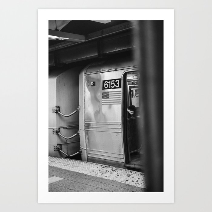 Metro in New York City, USA | City escape | Black and white Travel photography art print Art Print