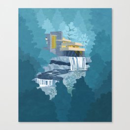 Falling water house Canvas Print