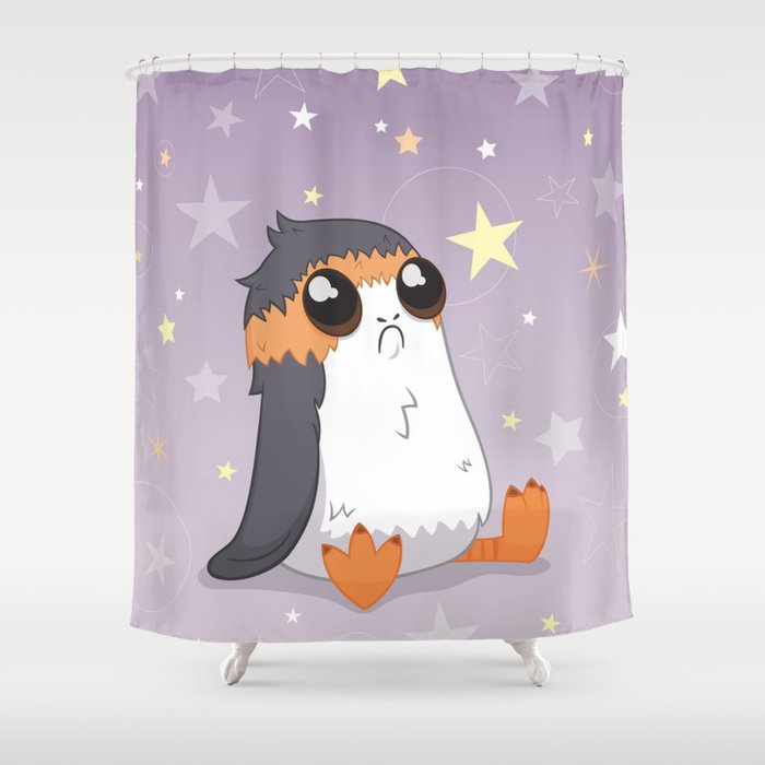 Space Puffin Cutie Shower Curtain