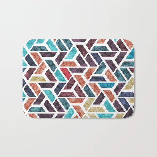 Seamless Colorful Geometric Pattern XVI Bath Mat