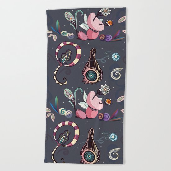 camtric fantasy pattern Beach Towel