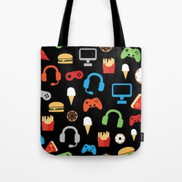 Video Game Party Snack Pattern Tote Bag