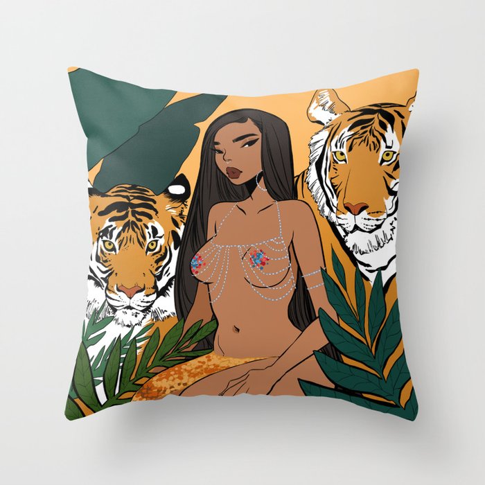 Garden Goddess Throw Pillow