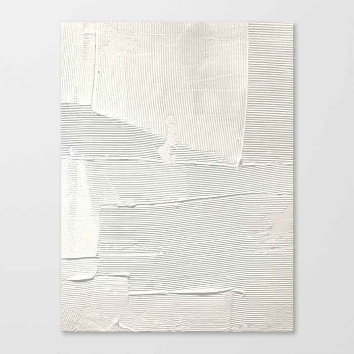 Relief [1]: an abstract, textured piece in white by Alyssa Hamilton Art Canvas Print