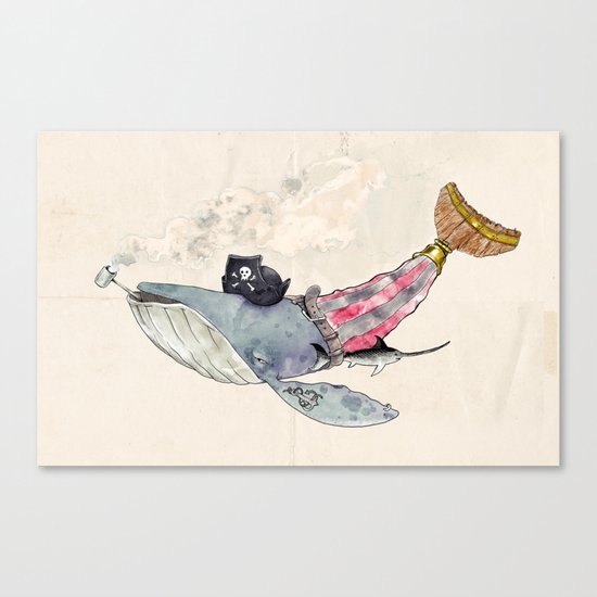Pirate Whale Canvas Print