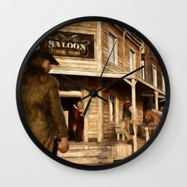 SALOON Wild West Cowboy Wall Clock
