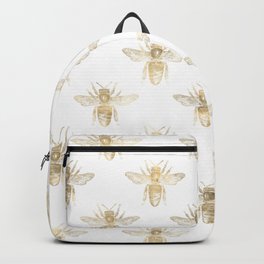 Gold Bee Pattern Backpack