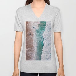 Surfers and the Beautiful Ocean V Neck T Shirt