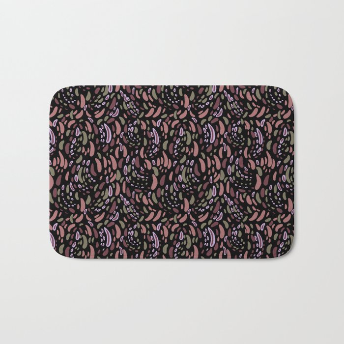 Multi-colour intertwining abstract line pattern - purple Bath Mat