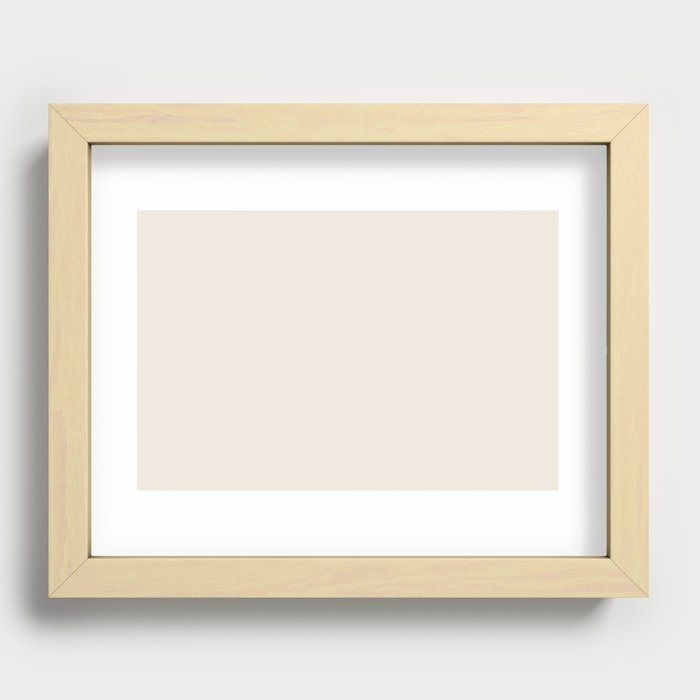 Off White Ivory Bone Cream Solid Color Pairs PPG Percale PPG1083-1 - All One Single Shade Hue Colour Recessed Framed Print