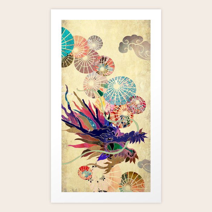 Chinese Lunar New Year and 12 animals The DRAGON 龍 Art Print by shih